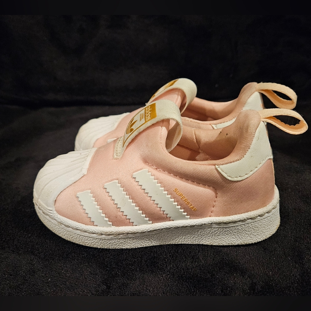Adidas Kids Pink and White Shoes Size 5k